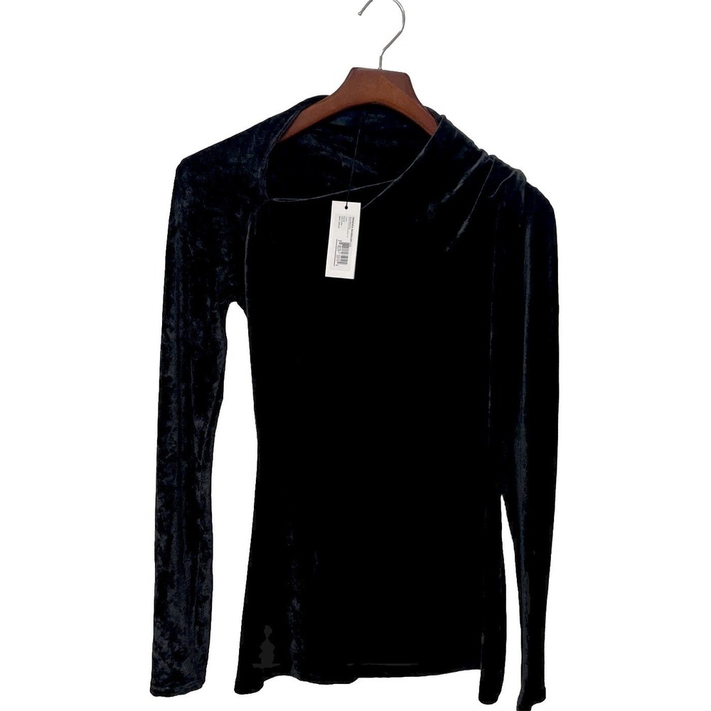 NWT Proenza Schouler Velvet Cut Out‎ Back Long Sleeve Black Top Women's M $990